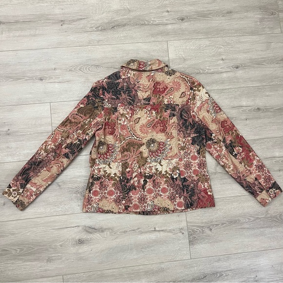 Appleseeds Jacket Floral Paisley Size 12P Button Front Fall Autumn - Picture 3 of 9